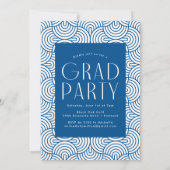 Modern 2023 Blue 3 Photo Graduation Party Kaart (Achterkant)