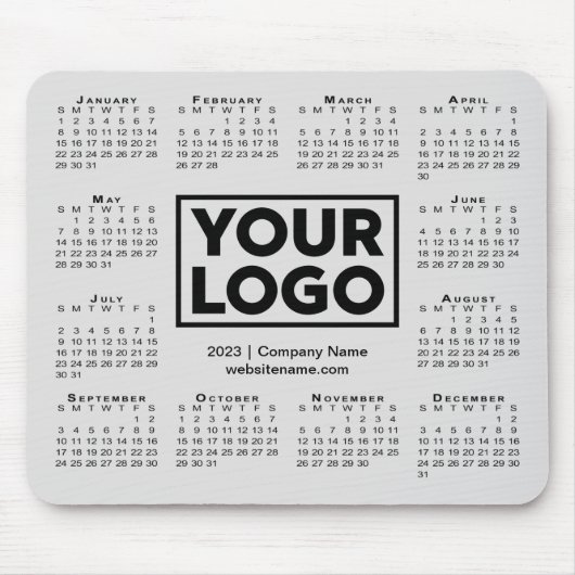 Modern 2023 Calendar Business Company Grey Muismat (Voorkant)