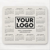 Modern 2023 Calendar Business Company Logo Beige Muismat (Voorkant)