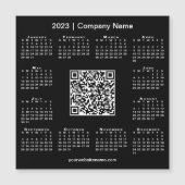 Modern 2023 Calendar Business QR Code Black Magnet (Voorkant)