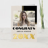 Modern 2023-congraten Afstuderen Naam Foto Folie Wenskaart (Voorkant)
