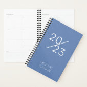 Modern 2023 Elegant Blue Personalized Name Planner (Display)