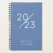 Modern 2023 Elegant Blue Personalized Name Planner (Voorkant)