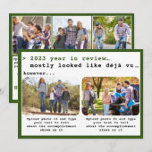 Modern 2023 Jaar in de Review Groene Familie Foto Feestdagenkaart (Voorkant / Achterkant)