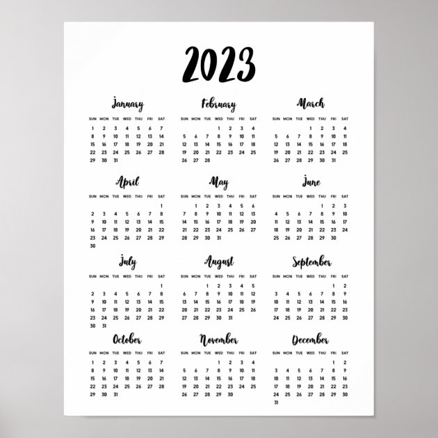 Modern 2023 Kalenderdagen Poster Zazzle Nl   Modern 2023 Kalenderdagen Poster R0700ba3e398e487bb105f2a425ee4249 Wvw 8byvr 630 