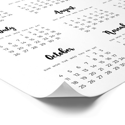 Modern 2023 kalenderdagen poster (Hoek)