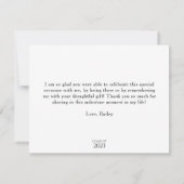 Modern 2023 Navy Blue Deep Blue Foto Afstuderen Bedankkaart (Achterkant)