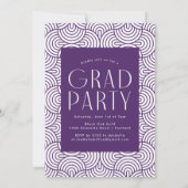 Modern 2023 Purple 3 Photo Graduation Party Kaart (Achterkant)