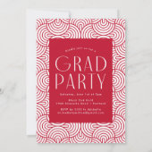 Modern 2023 Red 3 Photo Graduation Party Kaart (Achterkant)