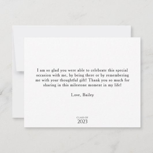 Modern 2023 School Kleuren Rood Foto Afstuderen Bedankkaart (Achterkant)