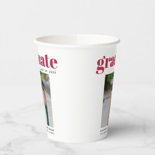 Modern 2024 Afstudeerder Foto Papieren Bekers (Links)