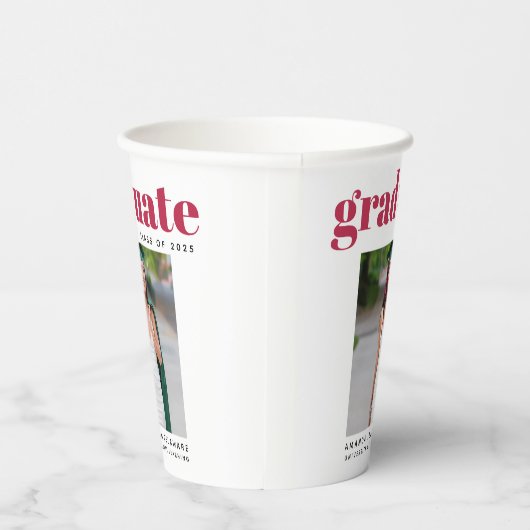 Modern 2024 Afstudeerder Foto Papieren Bekers (Rechts)