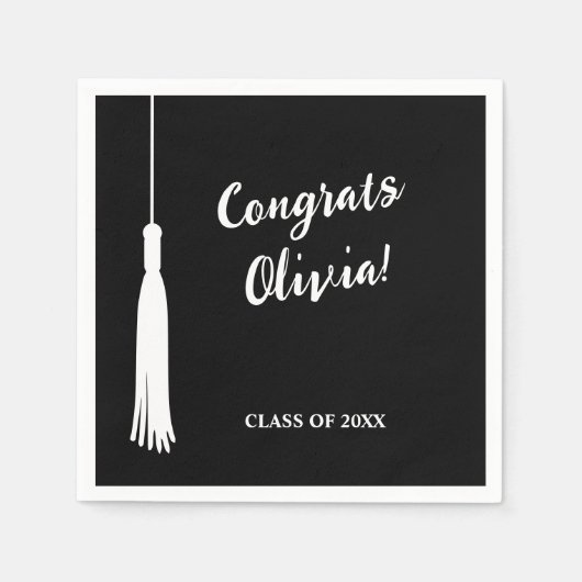 Modern 2024 Afstudeerder Tassel Gepersonaliseerd A Servet (Voorkant)