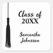Modern 2024 Afstudeerder Tassel Gepersonaliseerd A Vierkante Sticker (Voorkant)