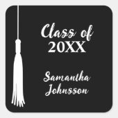 Modern 2024 Afstudeerder Tassel Gepersonaliseerd A Vierkante Sticker (Voorkant)