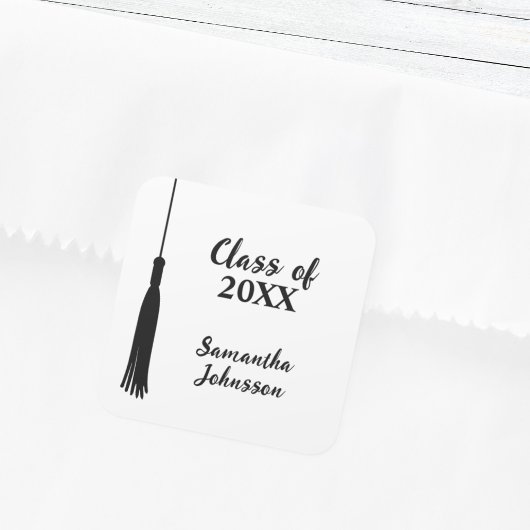 Modern 2024 Afstudeerder Tassel Gepersonaliseerd A Vierkante Sticker
