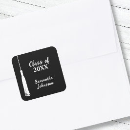 Modern 2024 Afstudeerder Tassel Gepersonaliseerd A Vierkante Sticker