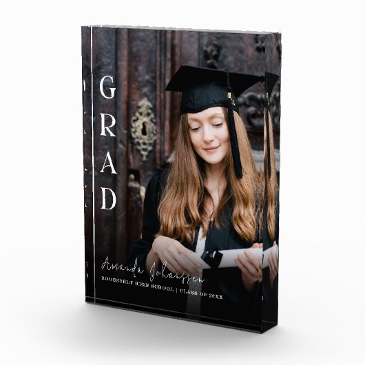 Modern 2024 Afstudeerder wit Script Overlay Keepsa Fotoblokken (Rechts)