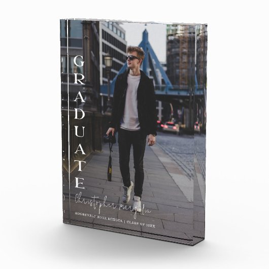 Modern 2024 Afstuderen witte script overlay Fotoblokken (Rechts)