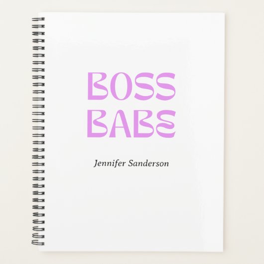 Modern 2024 Boss Babe Gepersonaliseerd Wit Planner (Voorkant)