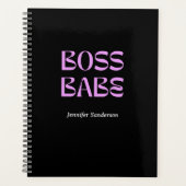 Modern 2024 Boss Babe Gepersonaliseerd Zwart Planner (Voorkant)