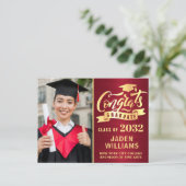 Modern 2024 FOTO Graduation Party Uitnodiging (Staand voorkant)