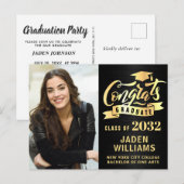 Modern 2024 FOTO Graduation Party Uitnodiging (Voorkant / Achterkant)
