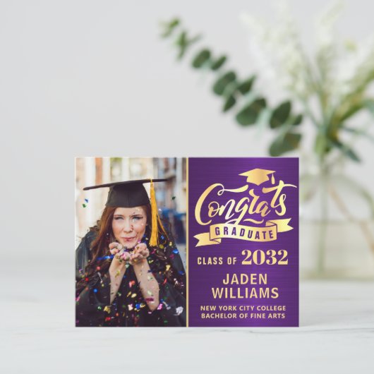 Modern 2024 FOTO Graduation Party Uitnodiging (Staand voorkant)