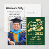 Modern 2024 FOTO Graduation Party Uitnodiging (Voorkant / Achterkant)