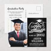 Modern 2024 FOTO Graduation Party Uitnodiging (Voorkant / Achterkant)