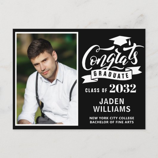 Modern 2024 FOTO Graduation Party Uitnodiging (Voorkant)