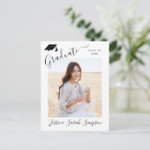 Modern 2024 FOTO Graduation Party Uitnodiging Afst (Staand voorkant)