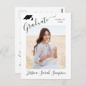 Modern 2024 FOTO Graduation Party Uitnodiging Afst (Voorkant / Achterkant)