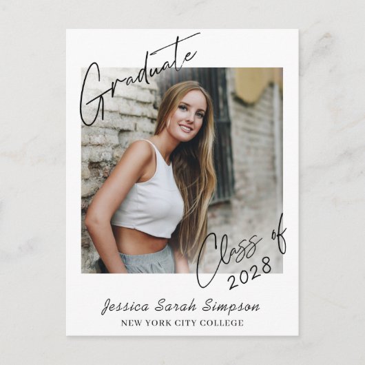Modern 2024 FOTO Graduation Party Uitnodiging Afst (Voorkant)