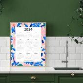 Modern 2024 Kleurrijke Vette Bloemen Patroon Kalen Poster