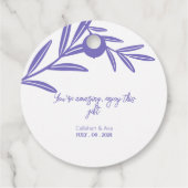 modern 2024 victor Paarse bladeren Bedankjes Labels (Achterkant)