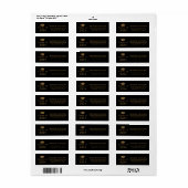 Modern 2024 Zwart Goud Afstuderen retouradres Etiket (Full Sheet)