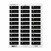 Modern 2024 Zwart Goud Afstuderen retouradres Etiket (Full Sheet)