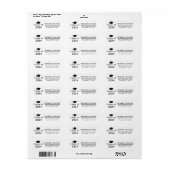 Modern 2024 Zwart Wit Afstuderen retouradres Etiket (Full Sheet)