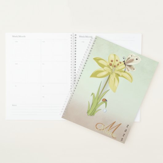Modern 2025 Aangepaste Monogram Naam Planner (Display)