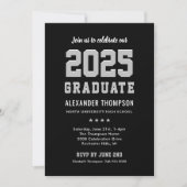 Modern 2025 Afstuderen Black Grey Graduation Party Kaart (Voorkant)