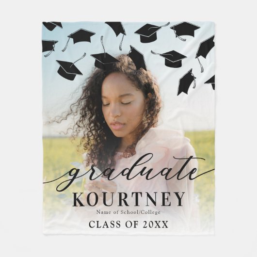 Modern 2025 Afstuderen Foto Afstuderen Fleece Deken (Voorkant)