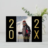 Modern 2025 Afstuderen Foto Afstuderen Party Gold Folie Uitnodiging (Staand Voorkant)