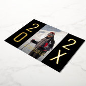 Modern 2025 Afstuderen Foto Afstuderen Party Gold Folie Uitnodiging (Gedraaid)