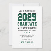 Modern 2025 Afstuderen Groen Afstudeerfeest Kaart (Voorkant)