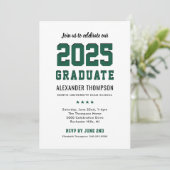 Modern 2025 Afstuderen Groen Afstudeerfeest Kaart (Staand voorkant)