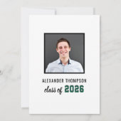 Modern 2025 Afstuderen Groen Afstudeerfeest Kaart (Achterkant)