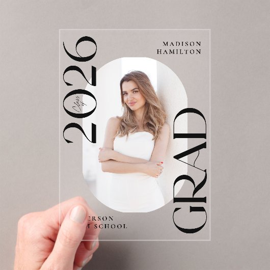 Modern 2025 Foto Acryl Afstuderen Aankondiging (Insitu (Draagbaar))