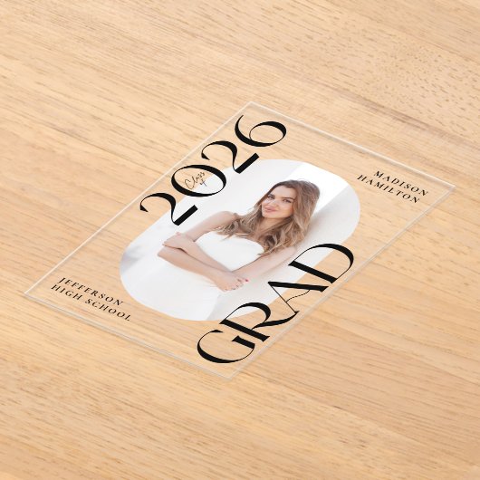 Modern 2025 Foto Acryl Afstuderen Aankondiging (Laagn)