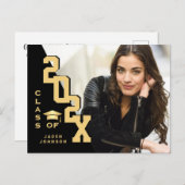 Modern 2025 FOTO Afstudeerder Graduation Party Inv Briefkaart (Voorkant / Achterkant)